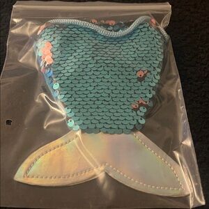 Sparkling Mermaid Tail Kids Pouch - Aqua and Iridescent